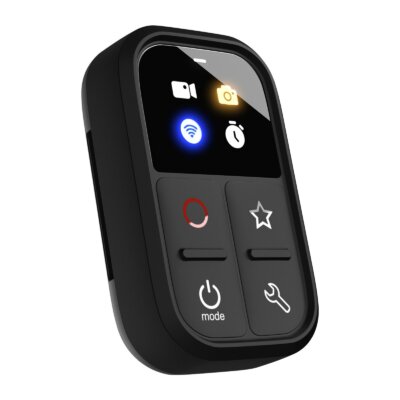 Vezetéknélküli intelligens távirányító színes képernyővel GoPro Hero 10/9/8/Max-hoz 50 m vezérlési távolság csuklópánttal USB töltőkábellel - Fekete
