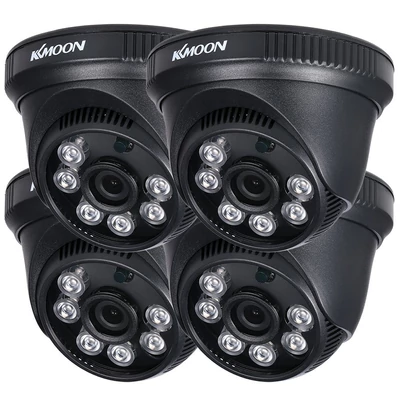 KKmoon 4*720P AHD Dome IR CCTV kamera + 4*60 láb megfigyelő kábel támogatás IR-CUT Night Vision 6db tömb infra lámpák 1/2.8'' CMOS