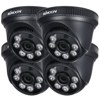 KKmoon 4*720P AHD Dome IR CCTV kamera + 4*60 láb megfigyelő kábel támogatás IR-CUT Night Vision 6db tömb infra lámpák 1/2.8'' CMOS