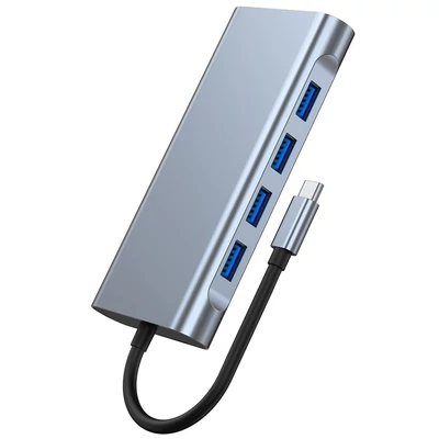 C típusú 11 az 1-ben hub alumíniumötvözet ház USB2.0 USB3.0 HD VGA PD RJ45 portokkal SD TF kártyanyílások 3,5 mm-es audio interfész