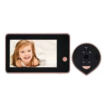 Vezetéknélküli csengő 1080P videós kukucskáló kaputelefon WiFi ajtócsengőhöz 4,3 hüvelykes LCD macskaszem monitor TUYA APP