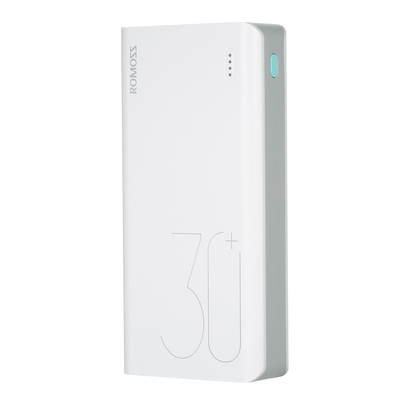 ROMOSS Sense 8+ Power Bank 30000mAh QC PD 3.0 hordozható külső gyorstöltő - Fehér
