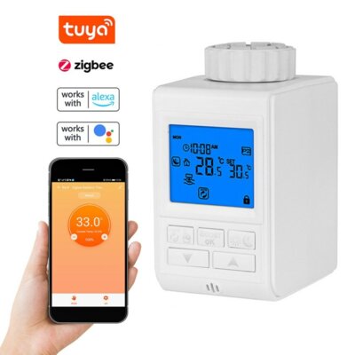Tuya Zigbee LCD kijelző TRV termosztatikus radiátor szelep