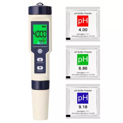 5 az 1-ben professzionális többparaméteres kombinált tesztelő PH/EC/TDS/sótartalom/hőmérő digitális vízminőség-mérő