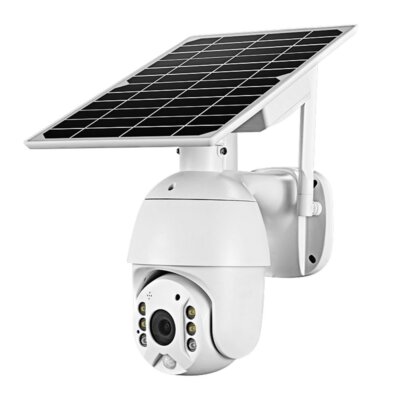 1080P vezeték nélküli vízálló napelemes biztonsági megfigyelő kamera színes éjszakai látás támogatással PIR észleléssel / kétirányú audio / távmonitorral