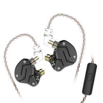 KZ ZSN 3,5 mm-es vezetékes füles fém HiFi fejhallgató mikrofonnal - Fekete