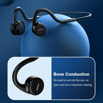 Lenovo X5 Bone Conduction 8GB MP3 lejátszó vezeték nélküli BT5.0 IPX8 vízálló úszó sport fejhallgató mikrofonnal kihangosítval