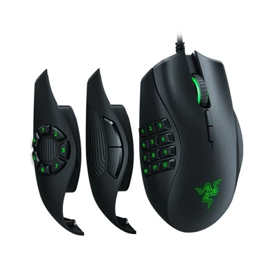 Razer Naga Trinity játékos vezetékes egér 16 000 DPI optikai érzékelő Chroma RGB világítás Cserélhető oldallap 2/7/12 gomb konfigurációk