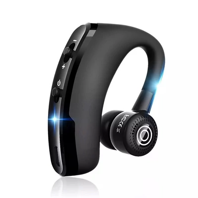 V9 fül kampós vezetéknélküli BT headset mikrofonnal - Fekete