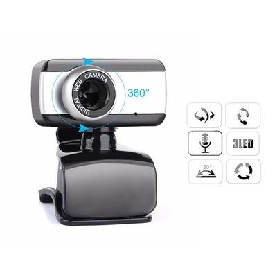 USB 2.0 480P rögzíthető webkamera mikrofonnal