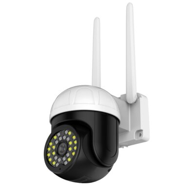 1080P Pan Tilt kültéri biztonsági kamera Biztonsági kamera kültéri 2 MP WiFi CCTV színes éjszakai látással, 2 utas hanggal, mozgásérzékeléssel, távoli hozzáféréssel, IP66 időjárásálló