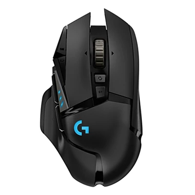 Logitech G502 HERO játékegér állítható súlyokkal 25K HERO érzékelő 25600 DPI 11 programozható gomb RGB háttérvilágítás, kettős módú görgő - vezeték nélküli