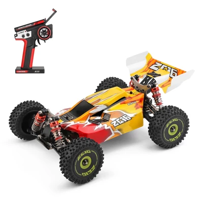 WLtoys XKS 144010 2,4 GHz-es 4WD terepjáró 75 km/h 1/14 versenyautó RTR fém alvázzal - Sárga
