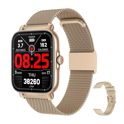 GT30 1,69 hüvelykes sport okosóra BT3.0+BT5.1 IP67 vízálló fitneszkövető - Arany, pót szijjal
