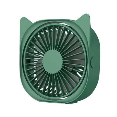 Hordozható asztali mini ventilátor USB 360°-ban forgatható, állítható sebességgel, alacsony dB - Zöld