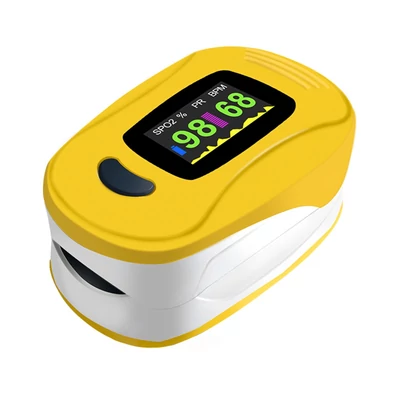 Ujjhegyes pulzoximéter, Mini SpO2-monitor oxigéntelítettség-monitor pulzusszám-mérő 5s gyorsolvasó OLED-kijelző zsinórral (pontos/lapos típusú véletlenszerű szállítás)