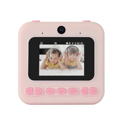 A7 Instant Print Kids digitális fényképezőgép 1080P digitális videokamera 2,4 hüvelykes dupla lencsés vakuval - Pink
