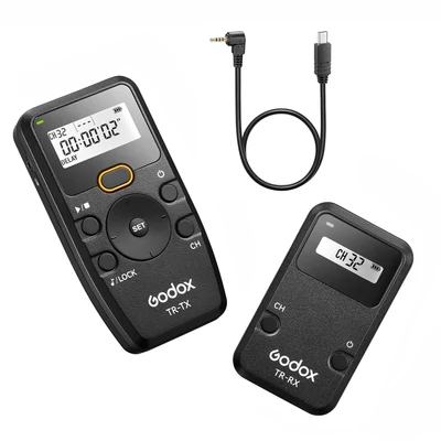 Godox TR Series 2.4G vezeték nélküli időzítős távirányítós kamera zártávvezérlő (adó és vevő) - TR-S2