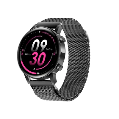 MK30 1,3 hüvelykes 360x360 AMOLED teljes érintőképernyős női okos sportóra - Fekete