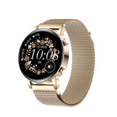 MK30 1,3 hüvelykes 360x360 AMOLED teljes érintőképernyős női okos sportóra - Arany