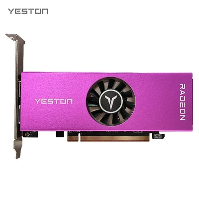 Yeston RX6400-4GD6 LP grafikus kártya 4G/64bit/GDDR6 memória 2039-2321MHz magfrekvenciás 4K felbontású hűtőventilátor HD+DP kimeneti portok