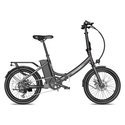 FAFREES F20 Light Összecsukható városi E-bike 20*1,95 hüvelykes gumiabroncs 250W motor 90-100km Max tartomány 7 sebességváltó LCD kijelzővel hátsó fogasléc - Fekete