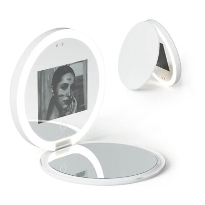 WOOWEL hordozható kompakt megvilágított tükör UV kamerával, 2x nagyítással