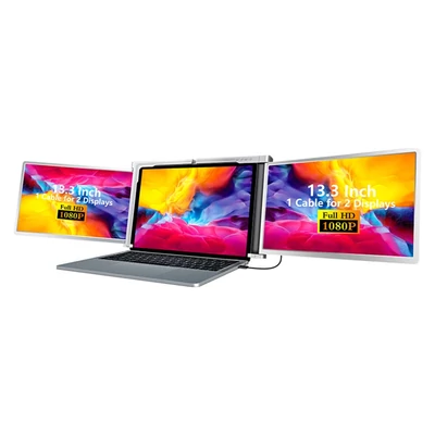 13,3 hüvelykes hordozható háromképernyős monitor laptop FHD bővítőképernyő (S400 16:9 képarány)