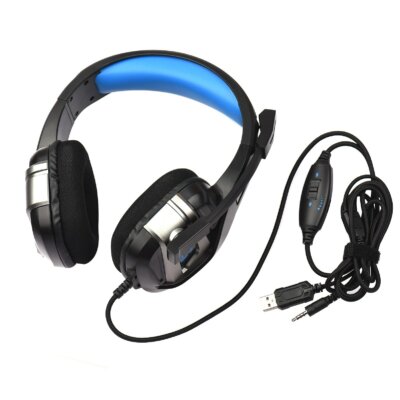 USB vezetékes játékhoz sztereó térhatású fejhallgató zajszűrő mikrofonnal