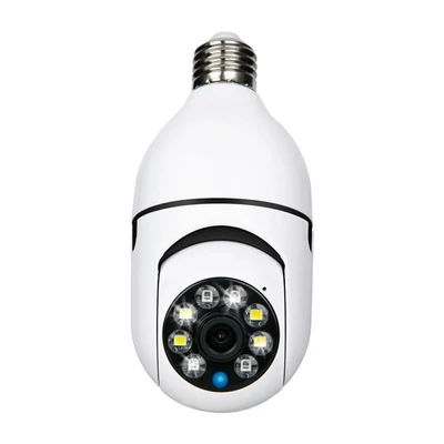 Izzó alakú 2K 720P otthoni kültéri Wifi IP éjjellátó megfigyelő kamera E27 foglalattal