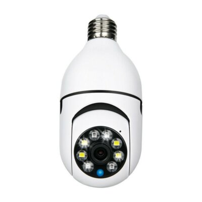 Izzó alakú 2K 720P otthoni kültéri Wifi IP éjjellátó megfigyelő kamera E27 foglalattal