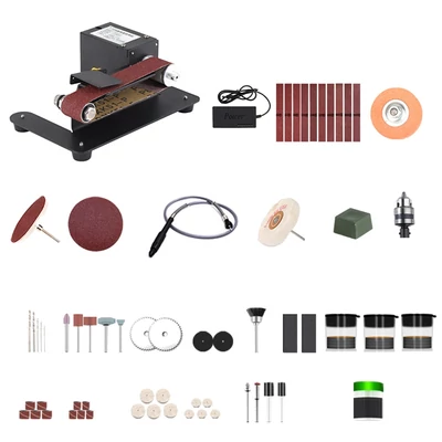 250 W-os mini elektromos asztali szalagcsiszoló 7 sebességes, állítható vezérlésű csiszoló, élező, polírozógép - Típus 2