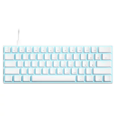OUTEMU USB vezetékes 61 gombos mechanikus billentyűzet LED háttérvilágítással támogatja a hot swap gombot - Fehér-kék
