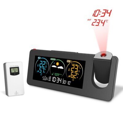 ZX3538 új elektronikus vetítőóra időjárás állomás hőmérséklet és páratartalom színes képernyő digitális ébresztőóra
