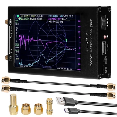 Kézi vektoros hálózati analizátor 4,3 hüvelykes IPS TFT színes kijelző HF VHF UHF analizátor USB Type-C interfész