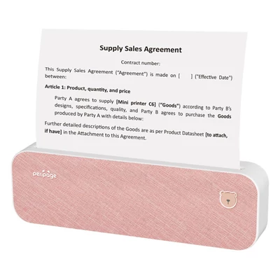 Eredeti PeriPage A4 vezeték nélküli mini mobil fotónyomtató Közvetlen hőátadó 210 mm - Pink