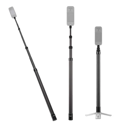 Andoer 2,1 méteres teleszkópos szelfi állvány, szénszálas 3 részes 1/4 hüvelykes csavarral, INSTA360 X2/X3 kompatibilis