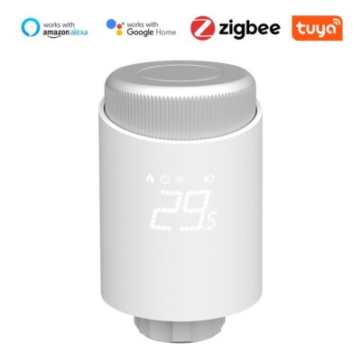 Tuya Zigbee intelligens vezeték nélküli termosztatikus radiátorszelepes alkalmazásvezérlő fűtéshez, kompatibilis az Amazon Alexa Google Home szolgáltatással