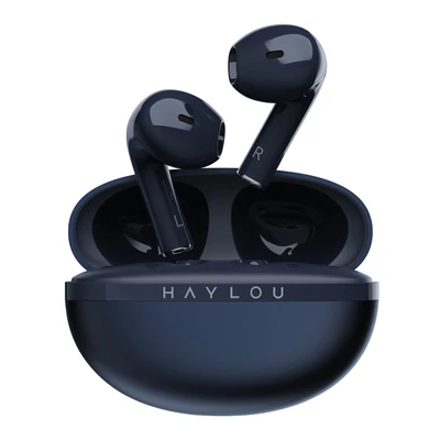 HAYLOU X1 2023 True Wireless BT 5.3 félfülbe helyezhető sportfülhallgató érintésvezérléssel, töltőtokkal IPX4 vízálló - Sötét kék