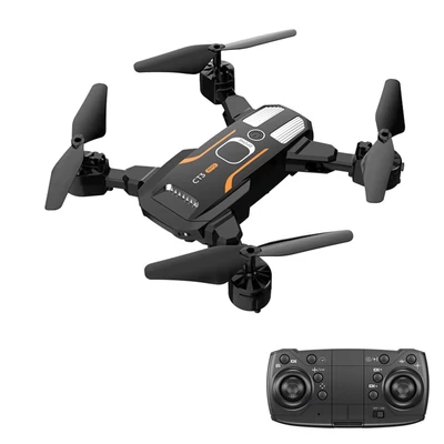 GT3-PRO 2,4 GHz-es 4K kettős kamerás drón optikai áramlási pozicionáló kézmozdulatokkal fényképező LED-lámpákkal tárolótáskával - Fekete, 2 akkumulátor