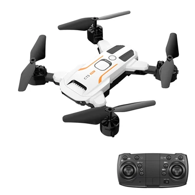 GT3-PRO 2,4 GHz-es 4K kettős kamerás drón optikai áramlási pozicionáló kézmozdulatokkal fényképező LED-lámpákkal tárolótáskával - Fehér, 3 akkumulátor