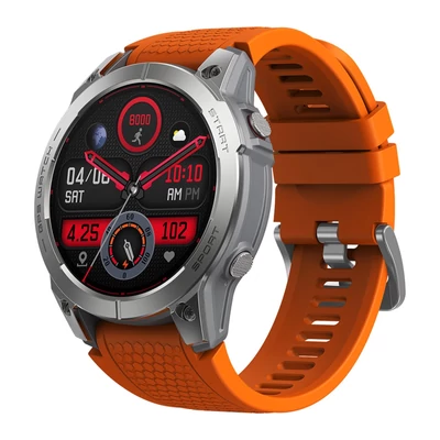 Zeblaze Stratos 3 intelligens karkötős sportóra 1,43 hüvelykes AMOLED teljes érintőképernyős fitneszkövető - Narancs