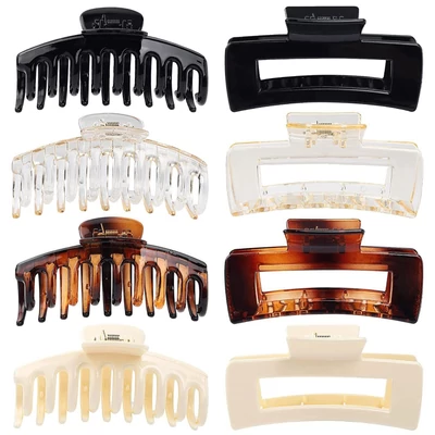 Bestauty Plastic Matt Hair Claws Hajkapocs kombinált szett Egyszerű csúszásmentes hajfogó erős tartású elegáns női frizurához (8 db) - Stílus 9