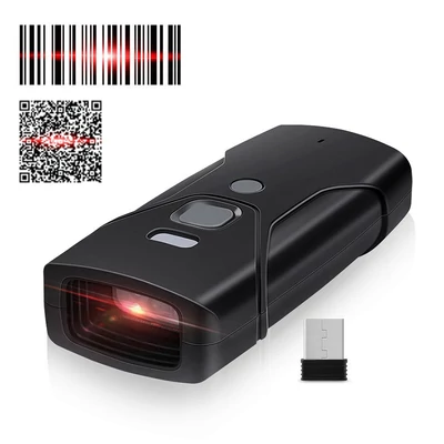 Hordozható kézi vonalkód-leolvasó Vezetékes+2.4G+BT hárommódú csatlakozási támogatás Egydimenziós vonalkód/QR-kód gyors beolvasás