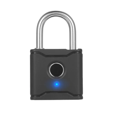 T1004D Smart BT ujjlenyomatos lakat, újratölthető kulcs nélküli zár IP65 vízálló lopásgátló csomagtartó hátizsák zár - Fekete