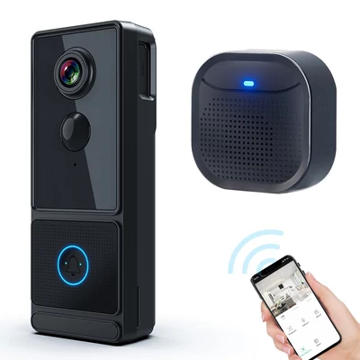 Vezeték nélküli intelligens video csengő kamera 1080P HD éjszakai látás felhő tároló IP65 vízálló támogató alkalmazás távirányító