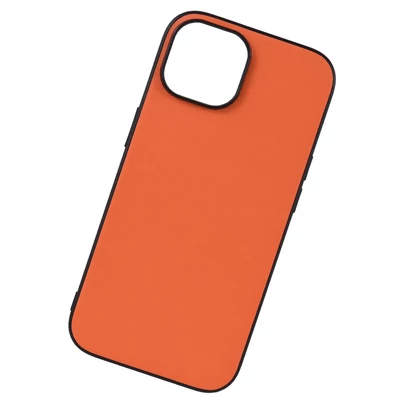Az iPhone 15 vékony tokhoz tervezve, 6,2 hüvelykes műbőr anyagból - Narancs, stílus 1