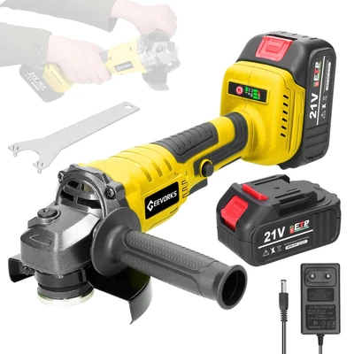 21V 125mm M14 elektromos csiszolószerszám Többfunkciós lítium vágógép vágáshoz, polírozáshoz, kerámia, csempe, fa, kő, acél - 2 akkumulátor