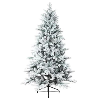 Mesterséges, bolyhosított karácsonyfa 994 ággal, erős fémállvánnyal, automatikus szétterítéssel/zárással (183 cm)
