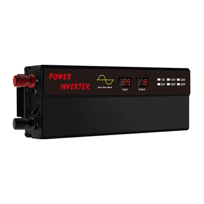 Tiszta szinuszos inverter DC 12V/24V - AC 220V-240V 800W Tiszta szinuszos inverter, kettős USB-portos hűtőventilátor autós lakóautó-csónak hálózaton kívüli áramellátásához